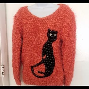 Orange kitty sweater